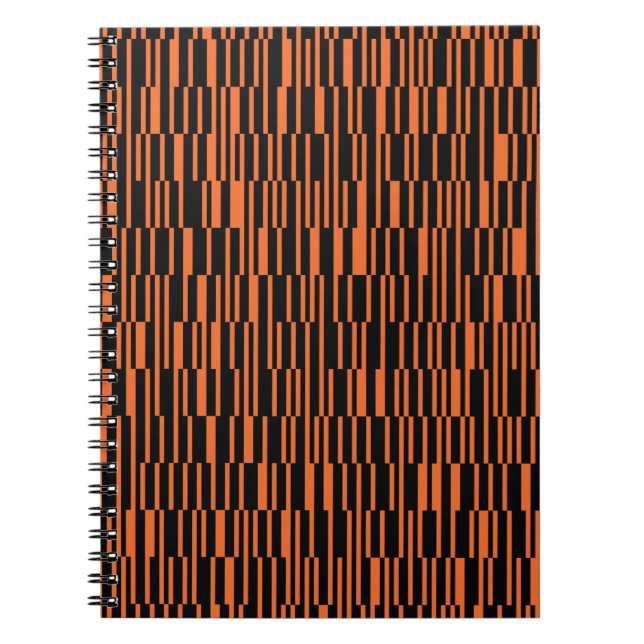 Orange, cool, trendy, modern geometric graphic art notebook (Front)