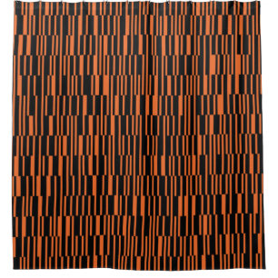 Orange, cool, trendy, modern geometric graphic art shower curtain