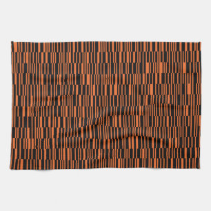 Orange, cool, trendy, modern geometric graphic art tea towel
