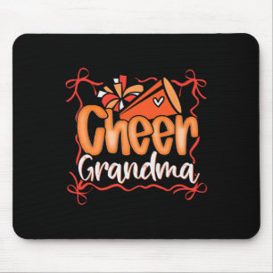 Orange Coquette Pom Poms Bow Cheer Grandma G-ma Ch Mouse Pad