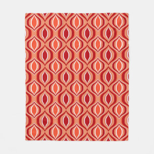 Orange, coral, brown diamond pattern. fleece blanket