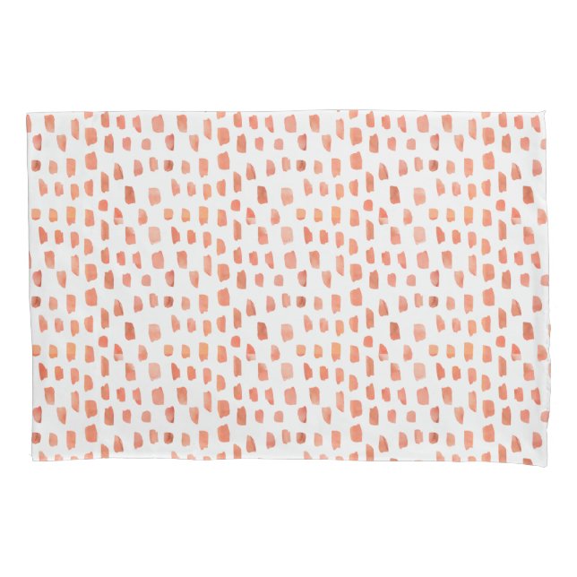 Orange Coral Dashes Pillowcase (Front)