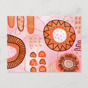 Orange Coral Organic Art Postcard No.2