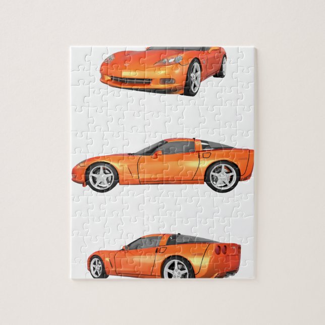 Orange Corvette: Jigsaw Puzzle (Vertical)