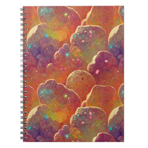 Orange Cosmic Cloud Repeating Pattern Notebook