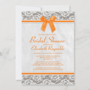 Orange Country Lace Bridal Shower Invitations