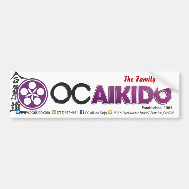 Orange County Aikido Bumper Stickers (Front)