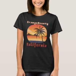 Orange County Beach Surfing Palm trees California T-Shirt