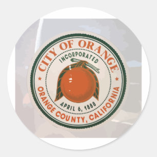 orange county, ca, USA Classic Round Sticker