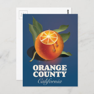 Orange County California travel poster.  Postcard