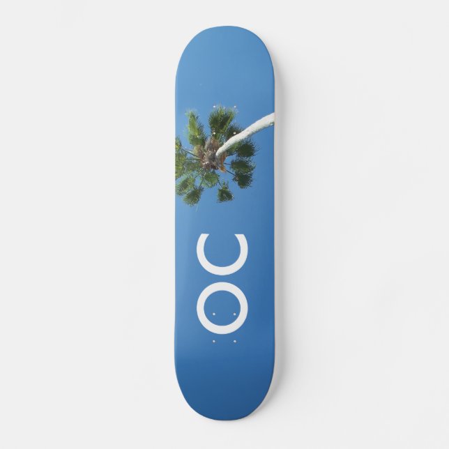 Orange County OC Palm Tree Skateboard Deck Art (Front)