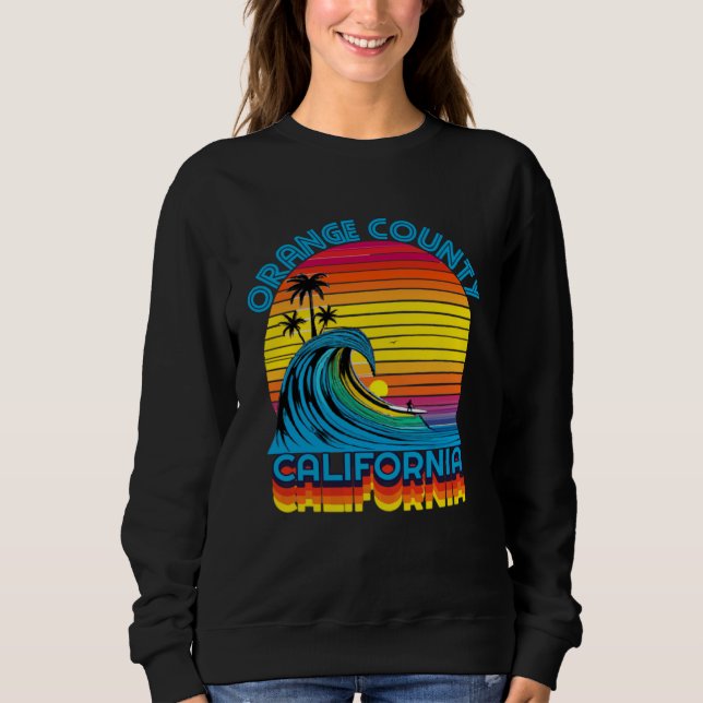 Orange County Retro Throwback Surf & Beach Souveni Sweatshirt (Front)