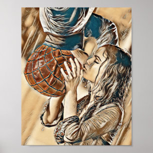 Orange County Super Hero Kiss Art Portrait Print