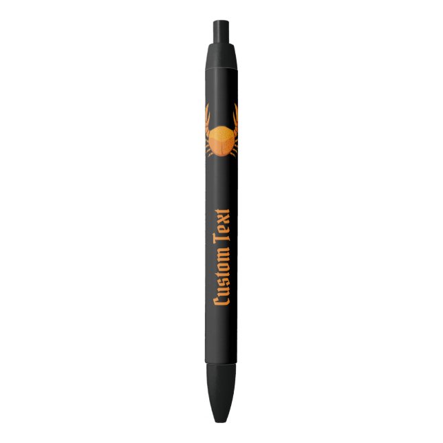 Orange Crab Black Ink Pen (Front Vertical)