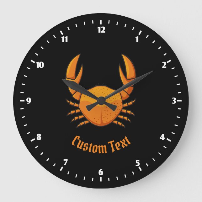 Orange Crab Large Clock (Front)