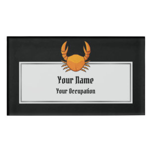 Orange Crab Name Tag