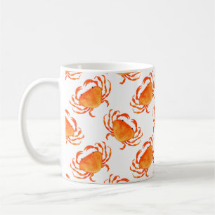 Orange crabs seamless pattern coffee mug