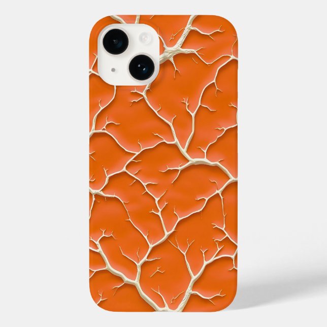 Orange Crack Branch iPhone Case Stylish Design (Back)