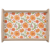 Orange, Cranberry and Rosemary Holiday Watercolor 