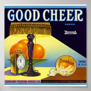 Orange crate label, Good Cheer Brand Poster