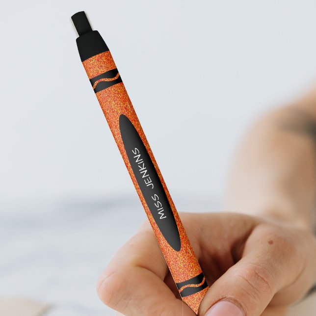 Orange Crayon Teacher Black Ink Pen (Orange Crayon Teacher Black Ink Pen)