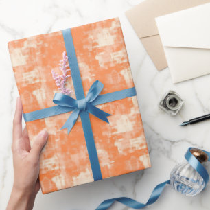 Orange & Cream Abstract Paint  Wrapping Paper