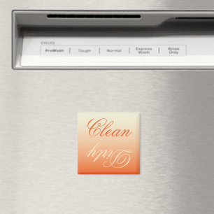 Orange Cream Ombre Dishwasher Clean/Dirty Magnet