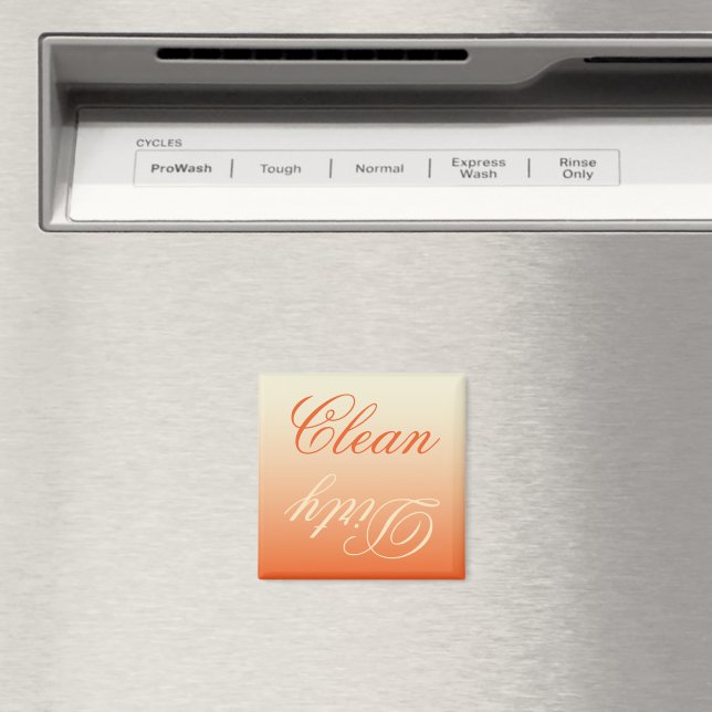 Orange Cream Ombre Dishwasher Clean/Dirty Magnet (In Situ (Dishwasher))