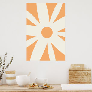 Orange Cream Petal Flower Wall Art