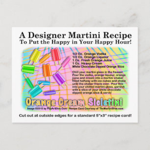 Orange Cream Sickletini Ice Cream Martini Postcard