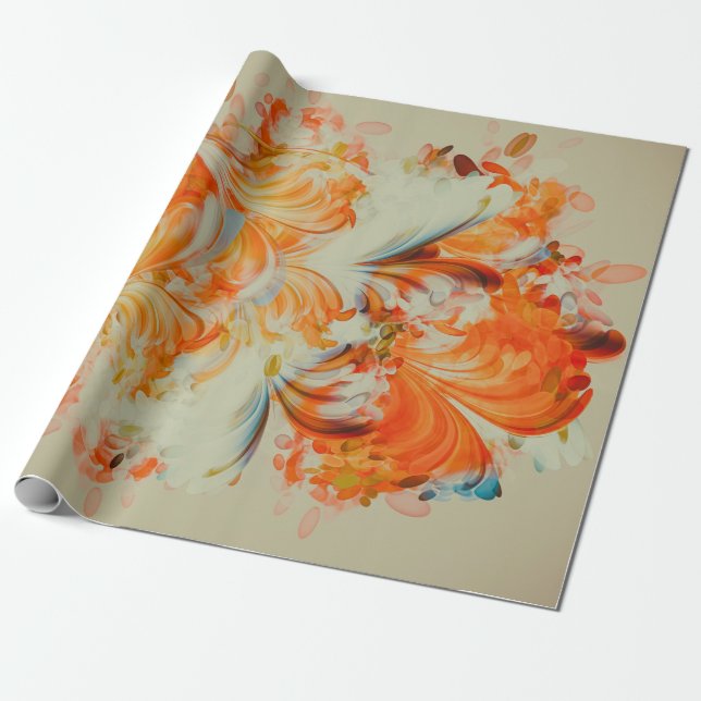 Orange creamsicle Wrapping Paper (Unrolled)