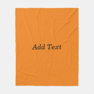 Orange Create Your Own Add Text Custom Fleece Blanket