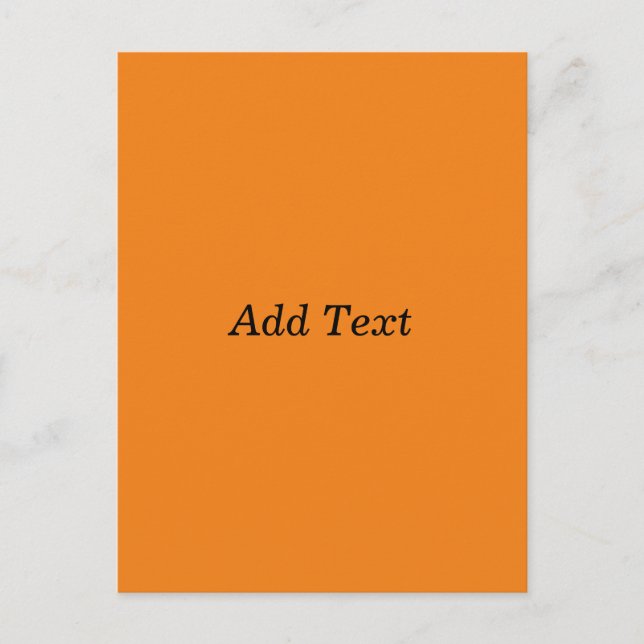Orange Create Your Own Add Text Custom Postcard (Front)