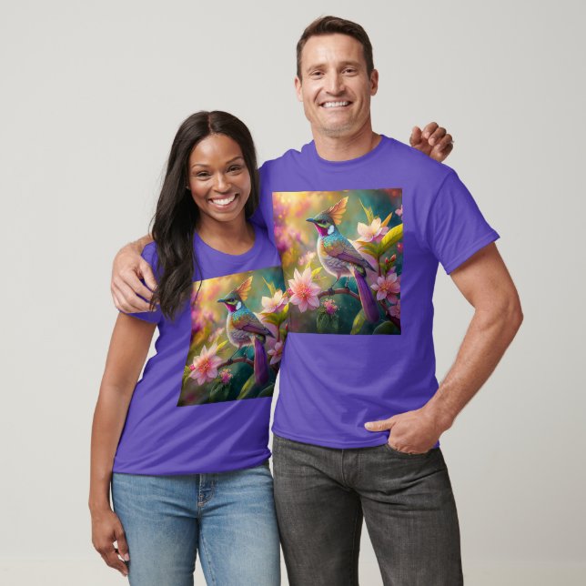 Orange Crested Rainbow Jay Fantasy Bird T-Shirt (Unisex)