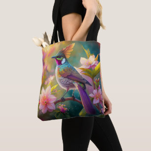 Orange Crested Rainbow Jay Fantasy Bird Tote Bag