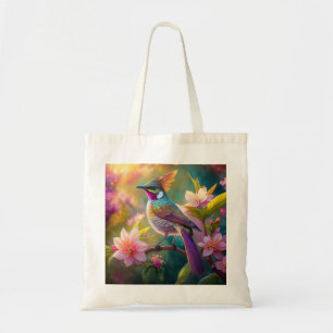 Orange Crested Rainbow Jay Fantasy Bird Tote Bag