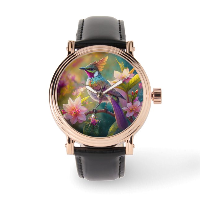 Orange Crested Rainbow Jay Fantasy Bird Watch (Front)
