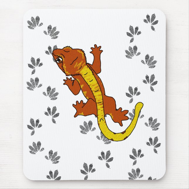 Orange Crestie Footprints (mousepad) Mouse Pad (Front)