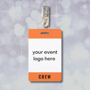 Orange Crew Staff Event Badge ID Badge