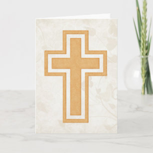 Orange Cross 2 Blank Christian Greeting Card