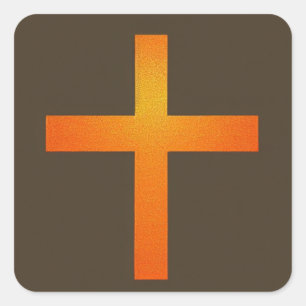 Orange Cross Sticker
