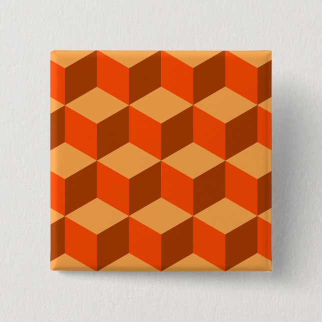 Orange Cubes 15 Cm Square Badge (Front)