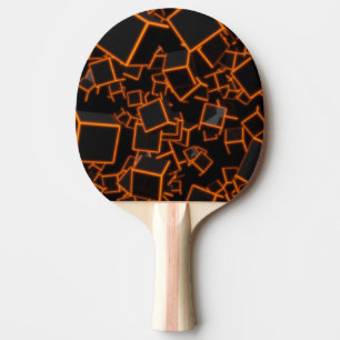 Orange Cubes Abstract Ping Pong Paddle