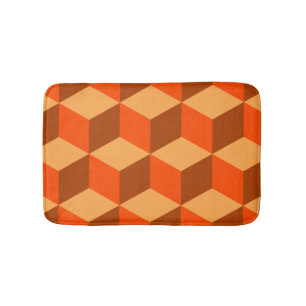 Orange Cubes Bath Mat