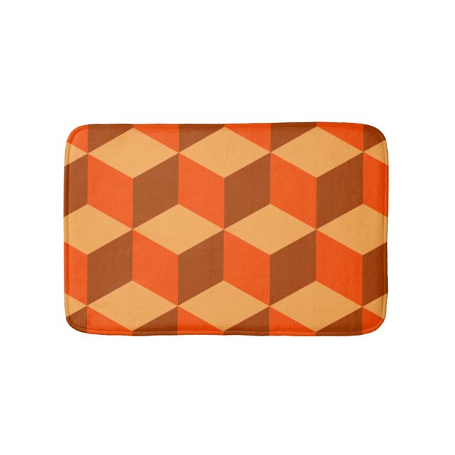 Orange Cubes Bath Mat (Front)