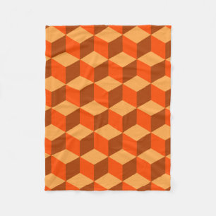 Orange Cubes Fleece Blanket