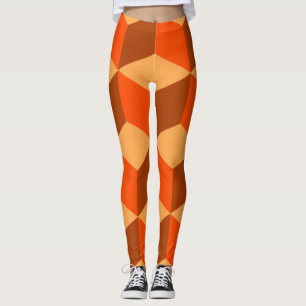 Orange Cubes Leggings