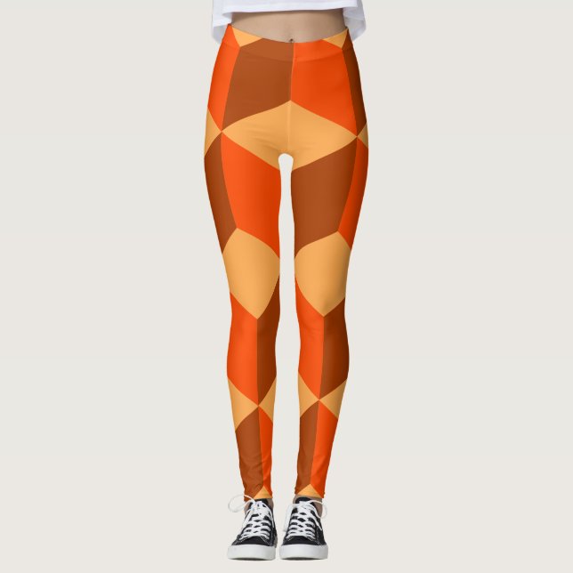 Orange Cubes Leggings (Front)
