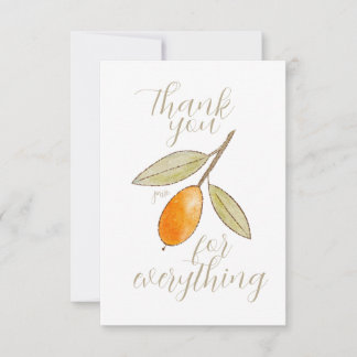 Orange Cumquat Fruit  Thank You Card