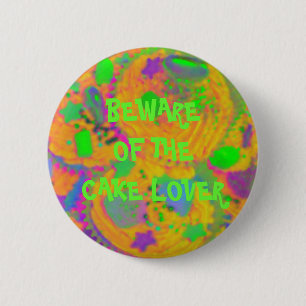 Orange Cupcakes 'cake lover' button badge